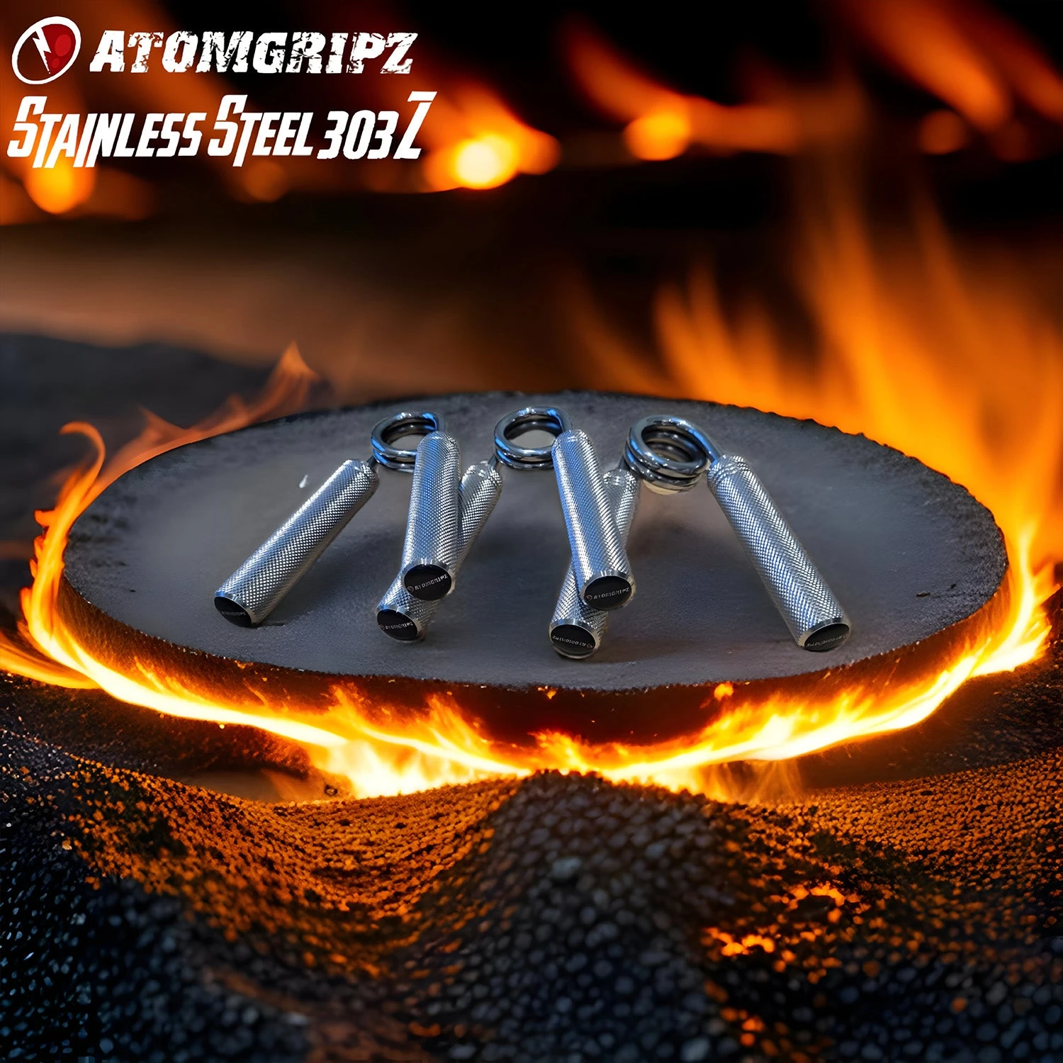 Official AtomGripz Hand Grippers - Stainless Steel 303z 3 Official AtomGripz Hand Grippers - Stainless Steel 303z