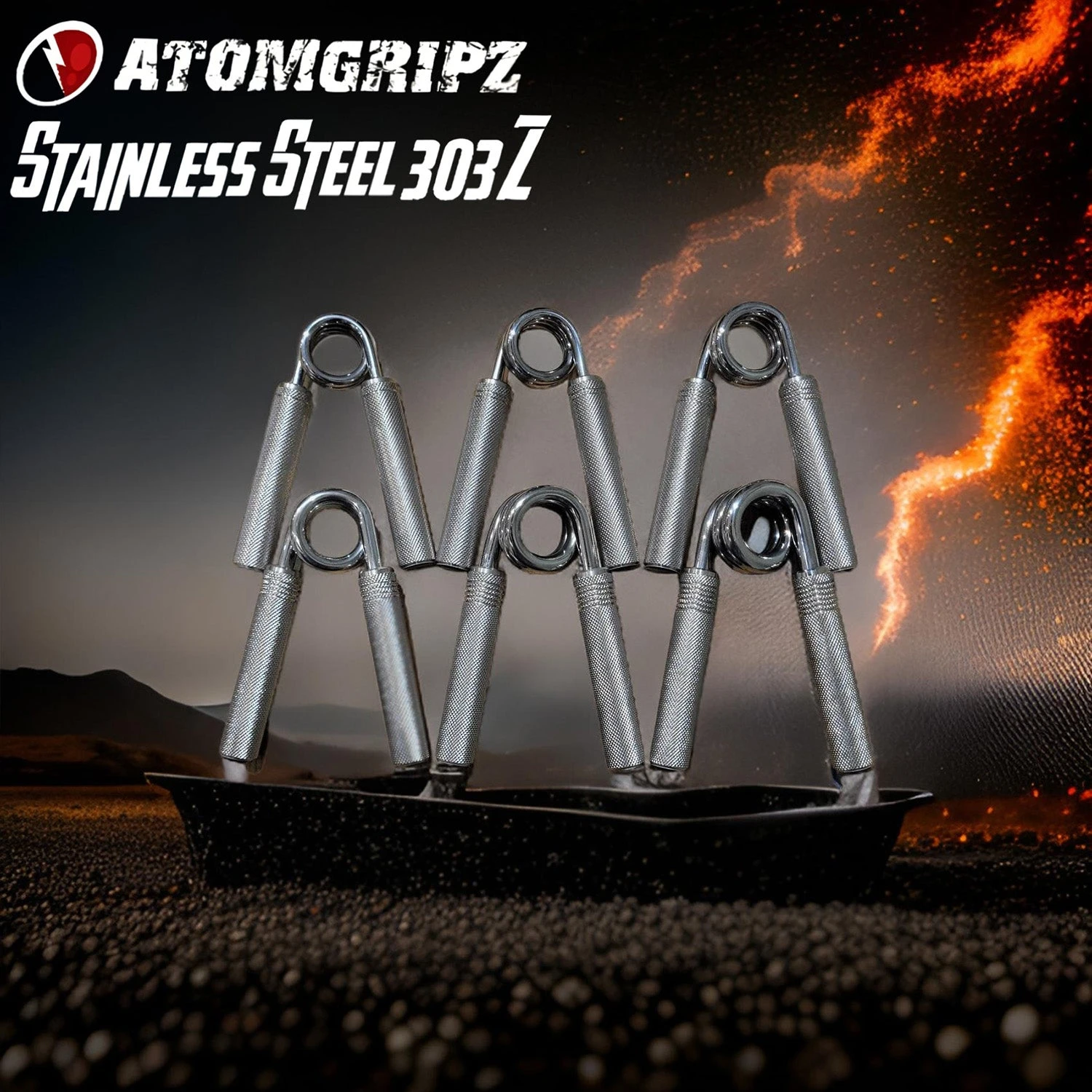 Official AtomGripz Hand Grippers - Stainless Steel 303z 6 Official AtomGripz Hand Grippers - Stainless Steel 303z - Image 4