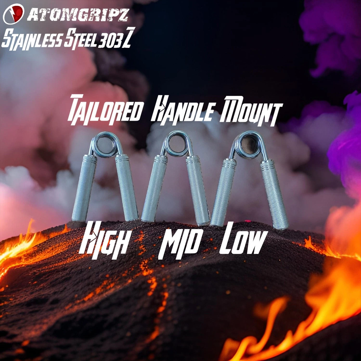 Official AtomGripz Hand Grippers - Stainless Steel 303z 4 Official AtomGripz Hand Grippers - Stainless Steel 303z - Image 2