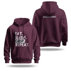Eat Sleep Grip Repeat Hoodie 17 Eat Sleep Grip Repeat Hoodie -Pure Beauty Shop eat sleep grip repeat hoodie plum main